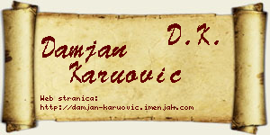 Damjan Karuović vizit kartica